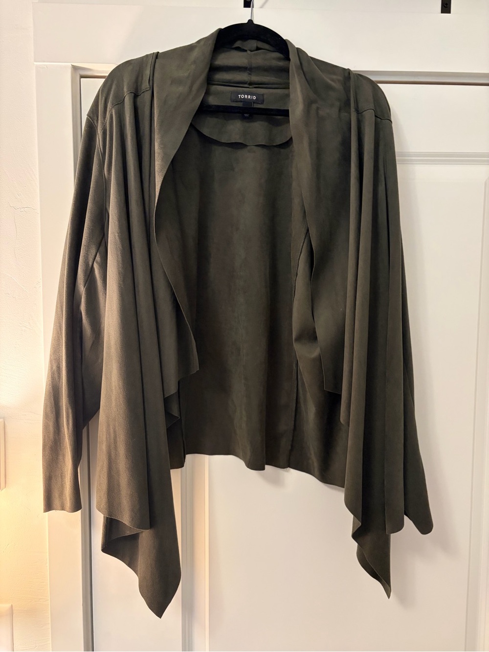 Torrid Green Suede Open-Front Jacket